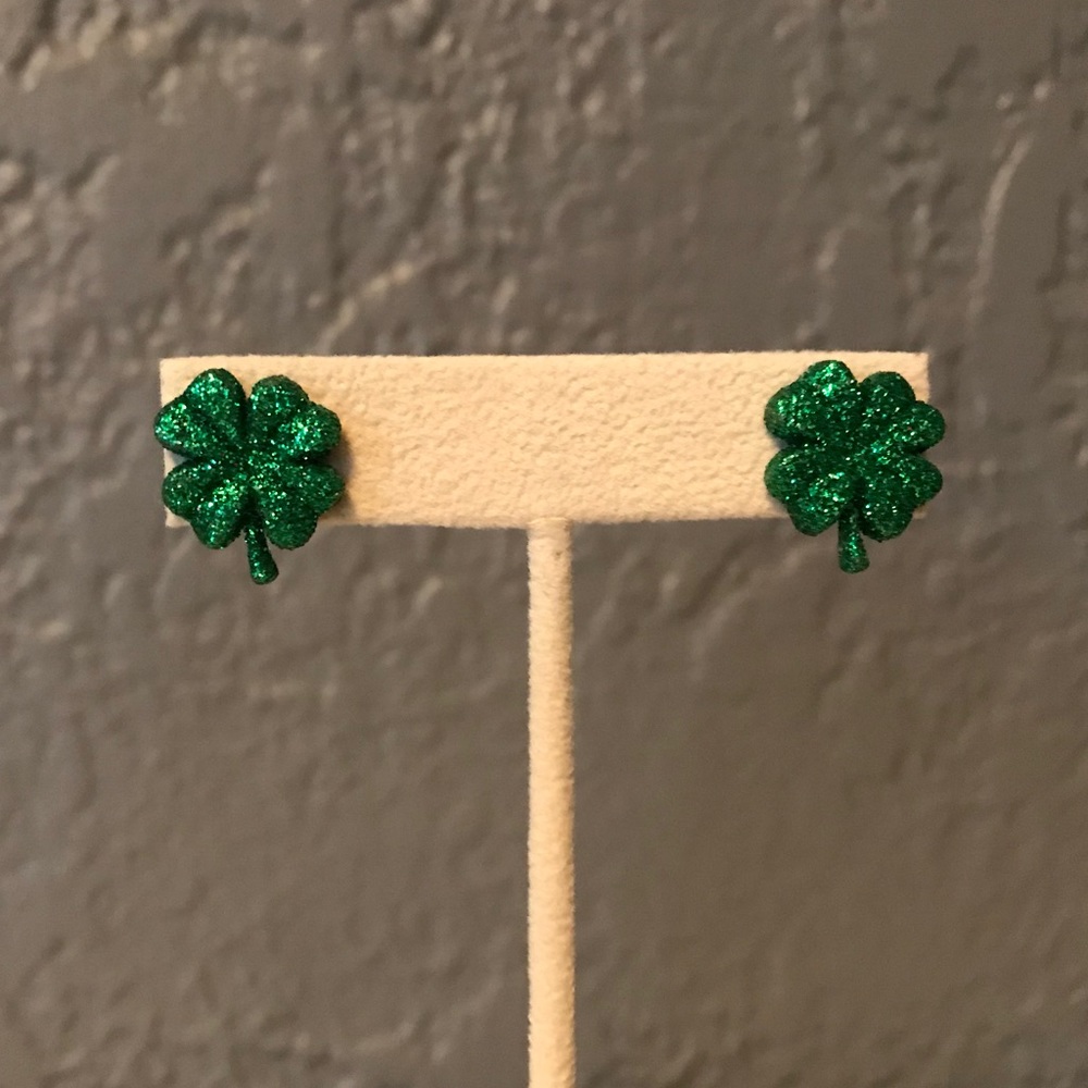 Glitter Shamrock Earrings